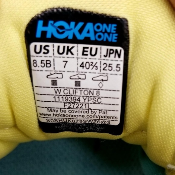 NWOB - HOKA One Clifton 8 Yellow Pear Sweet Corn 1119394 YPSC Size 8.5B Sold out - Picture 12 of 16